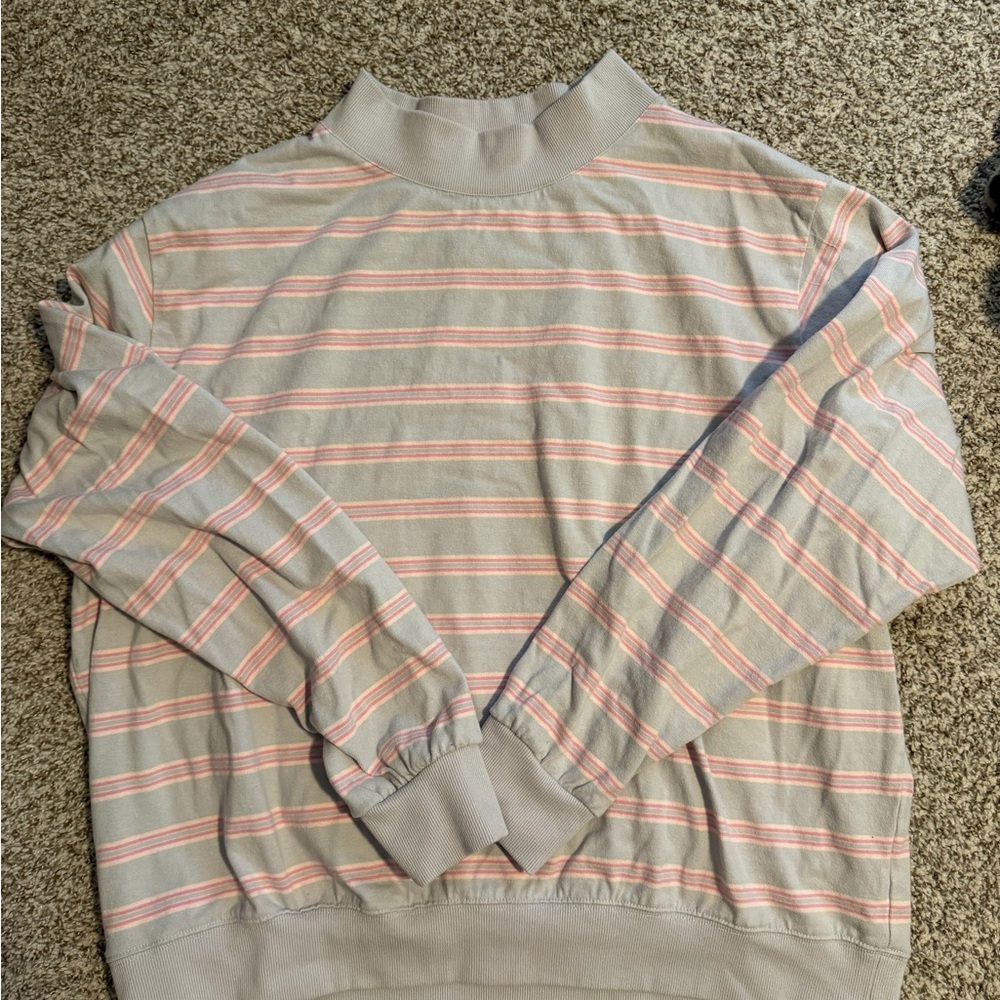 Striped Mockneck pullover- Darling Stripe